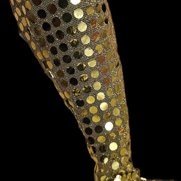 Katherines Collection Mermaid Shelf Sitter Gold Sequin Tail Resin Face Crystals - Picture 9 of 11